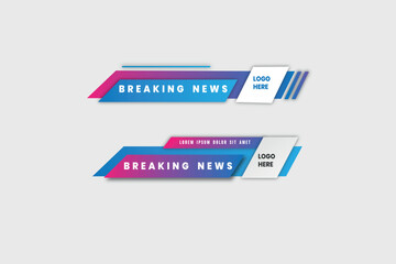 Wall Mural - Modern geometric lower third banner template design. Colorful lower thirds set template vector. clean , simple and gradient design