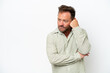 © luismolinero - Middle age caucasian man isolated on white background with tired and bored expression