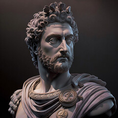 Canvas Print - Roman empire. Roman emperor Commodus (177–192 CE). Created with Generative AI technology.