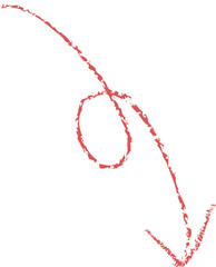Wall Mural - Hand drawn directional arrows in red crayon version
