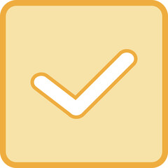 Wall Mural - There is a check mark in a square pattern inside a yellow frame