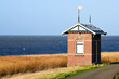 Westerland, Netherlands. February 2023. A monitoring station at the border of the Wadden Sea.