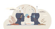 © VectorMine - Arguing in conflict discussion about different opinions tiny person concept, transparent background. Dispute and confrontation with negative talking arguments illustration.