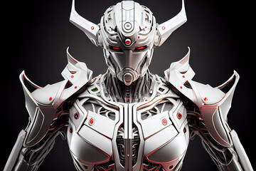 Poster - robot on black background. Generative AI