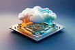 Cloud Computing, The Key to Digital Transformation. Making the Move to Cloud and Simplifying IT. Abstract Concept