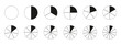Segment slice icon. Pie chart template. Circle section graph line art. 1,2,3,4,5,6,7,8,9,10,11,12 segments infographic with one painted segment. Diagram wheel parts. Geometric element.