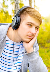 Wall Mural - Sad Young Man outdoor