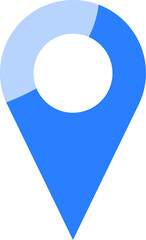Poster - shiny blue location pointer pin or you are here marker hotspot symbol sign icon. vector image.