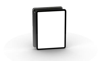 Wall Mural - tablet pc - Modern black tablet computer isolated on white background.