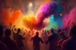 Holi Festival: A Colorful Celebration. Generative AI.