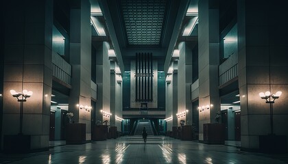 Poster - Interior of the building Metropolitan.  Generative AI