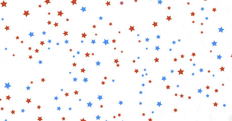 Poster - Stars - Festive background with confetti in the shape of stars in the color of the American flag. US independence day.