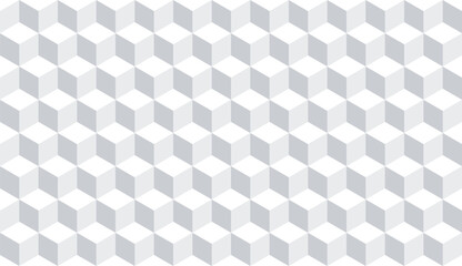 White seamless 3d cube geometric pattern, background. Vector EPS 10