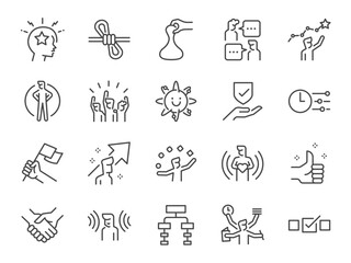 soft skill icon set. the icons included personalities, personal skills, work, mindset, and more.