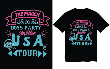 Wall Mural - the boys party in the usa tour t-shirt design