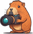 capybara photograph as a funny way to illustrate nature photogra created with Generative AI technology