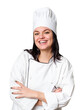 © Asier - Young caucasian cook woman isolated laughing and having fun.
