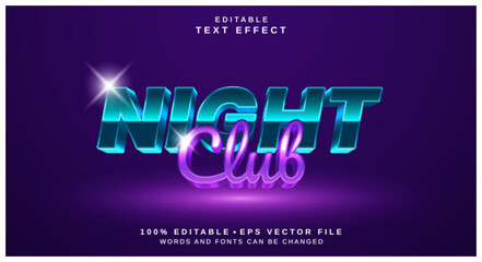 Aufkleber - Editable text style effect - Night Club text style theme.