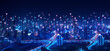 © Nazh - Telecommunication and communication network concept.	Big data connection technology. Smart city and digital transformation.