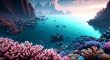 Fototapeta Do akwarium - Underwater paradise: Tropical coral reef [AI Generated]