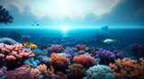 Fototapeta Do akwarium - Underwater paradise: Tropical coral reef [AI Generated]