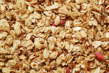 detail shot of granola Musli in a bowl, 