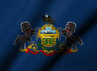 3D Flag of Pennsylvania waving