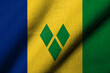3D Flag of Saint Vincent and the Grenadines waving