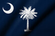 3D Flag of South Carolina waving