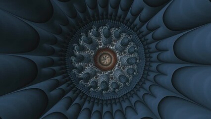 Wall Mural - Camera movement inside a multicolor bright fractal. 4k Abstract multicolored motion graphics background.
