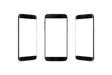 Leinwandbilder - Black ransparent phone showcase. Curve edges in front and both side positions