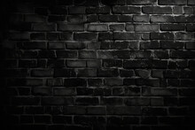 Vintage Black Painted Brick Wall With A Textured Surface, Generative Ai
