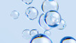 3d render, abstract background with translucent soap bubbles, wallpaper with glass balls