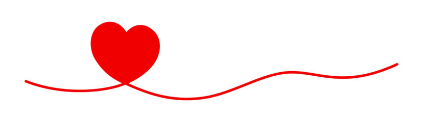 Wall Mural - Red heart line art