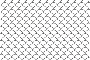 Poster - simple fish scale seamless pattern texture.