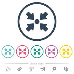 Sticker - Centering object solid flat color icons in round outlines