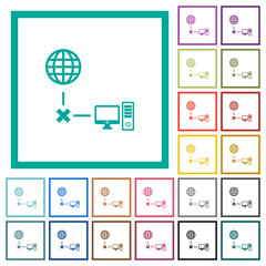 Sticker - Offline computer flat color icons with quadrant frames