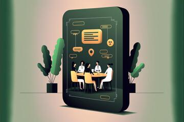 Business meeting for a modern mobile application