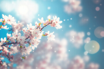 floral flower spring abstract background of cherry blossom flower in spring season in japan . sublim