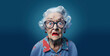 90 year old Caucasian female with shocked facial expression head and shoulders created with Generative AI technology