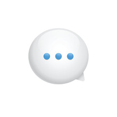 Poster - White chat bubble in skeuomorphic style. Vector illustration.