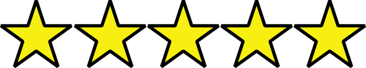 Wall Mural - evaluable star rating form, out of five stars