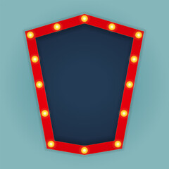 Vintage 3d light retro frame. - Vector.