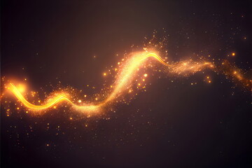 Wall Mural - gold sparkling energy light path create with generative ai