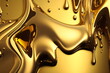 © Ricky - melted gold liquid dripping background created with generative ai