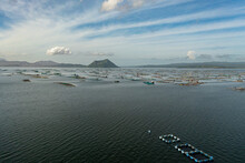 Fish Farms On Taal Lake Close To The Volcano. Tagaytay City, Philippines.