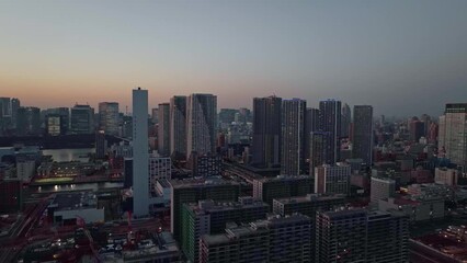 Leinwandbilder - 都市の夕景　空撮