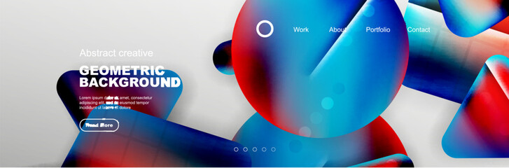 Wall Mural - Abstract background for your landing page design. Web page for website or mobile app wallpaper