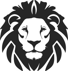 Exquisite a simple black white vector logo of the lion. Isolated.