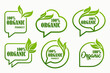 © su - Organic vegetarian banner.Set of modern natural and organic products logo templates and icons.